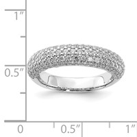 Sterling Silver Pavé Rhodium-plated 113 Stone CZ Ring view 5