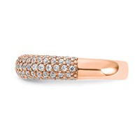 Sterling Silver Pav‚ Rose Gold-plated 113 Stone CZ Ring view 3