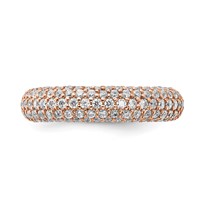 Sterling Silver Pav‚ Rose Gold-plated 113 Stone CZ Ring view 4