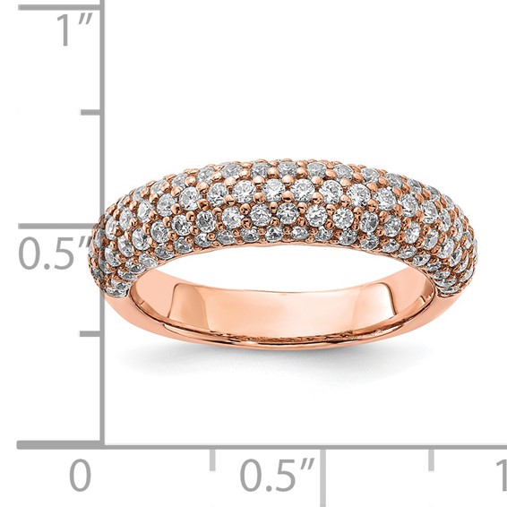 Sterling Silver Pavé Rose Gold-plated 113 Stone CZ Ring