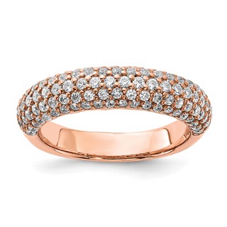 Sterling Silver Pavé Rose Gold-plated 113 Stone CZ Ring