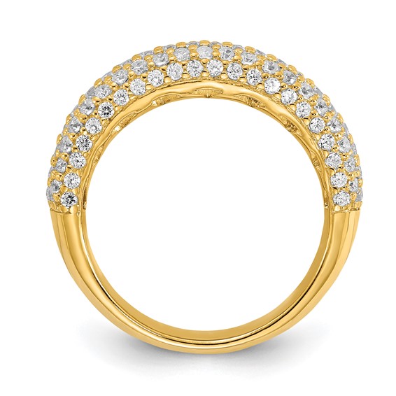 Affordable Expressions Sterling Silver Pavé Gold-plated CZ Ring