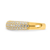 Affordable Expressions Sterling Silver Pavé Gold-plated CZ Ring view 3