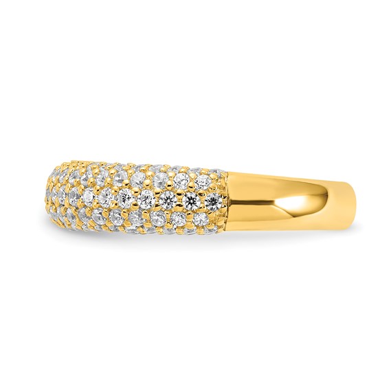 Affordable Expressions Sterling Silver Pavé Gold-plated CZ Ring