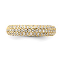 Affordable Expressions Sterling Silver Pavé Gold-plated CZ Ring view 4