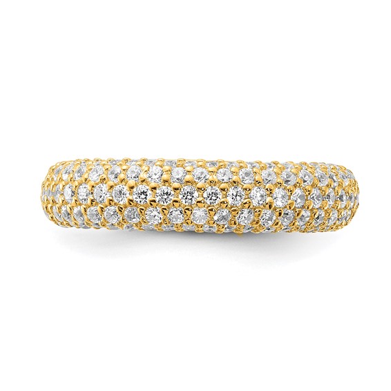 Affordable Expressions Sterling Silver Pavé Gold-plated CZ Ring