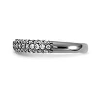 Sterling Silver Pavé Ruthenium-plated 61 Stone CZ Ring view 3