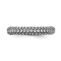 Sterling Silver Pavé Ruthenium-plated 61 Stone CZ Ring view 4