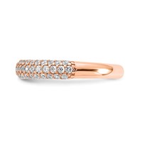 Sterling Silver Pavé Rose Gold-plated 61 Stone CZ Ring view 3