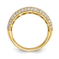 Sterling Silver Pavé Gold-plated 61 Stone CZ Ring view 2