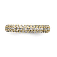 Sterling Silver Pavé Gold-plated 61 Stone CZ Ring view 4
