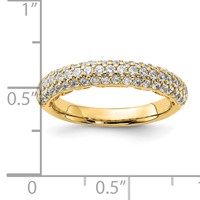 Sterling Silver Pavé Gold-plated 61 Stone CZ Ring view 5