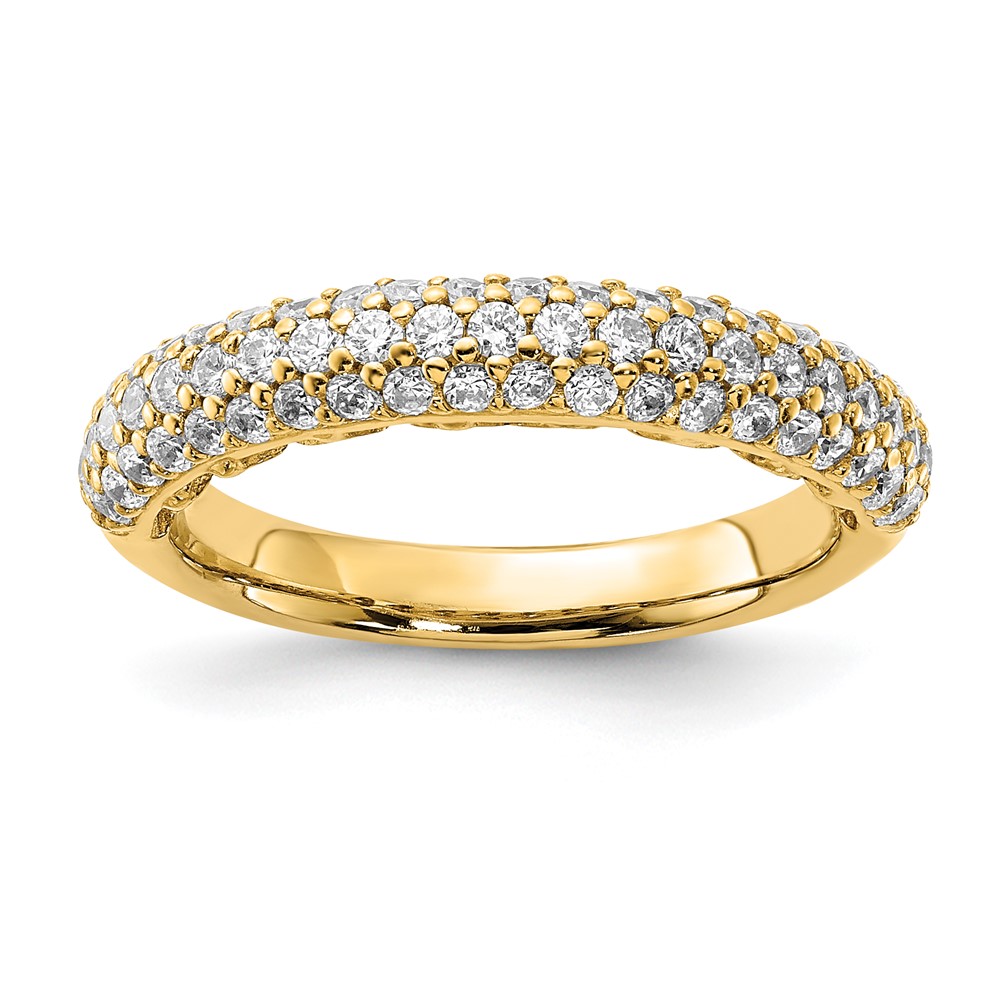 Sterling Silver Pavé Gold-plated 61 Stone CZ Ring