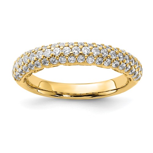 Sterling Silver Pavé Gold-plated 61 Stone CZ Ring
