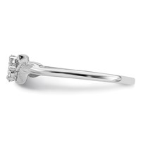 Sterling Silver Rhodium Plated Diamond Ring view 4