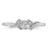 Sterling Silver Rhodium Plated Diamond Ring view 5