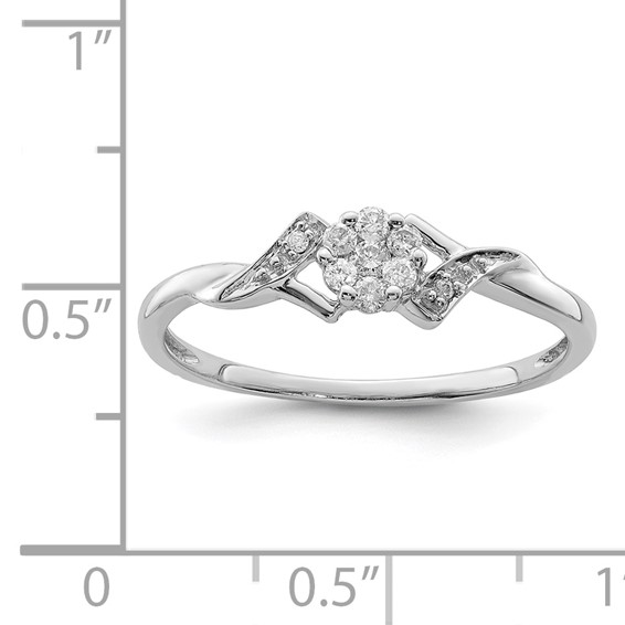 Sterling Silver Rhodium Plated Diamond Ring