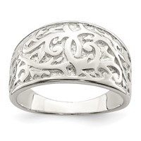 Sterling Silver Swirl Design Ring view 1