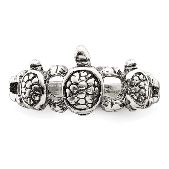 Sterling Silver Antiqued Turtle Ring