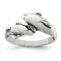Sterling Silver Dolphin Ring view 1
