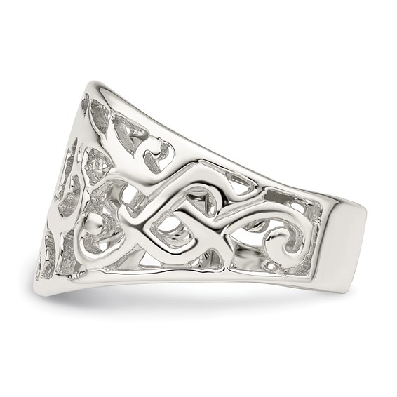 Sterling Silver Rhodium-plated Swirl Ring