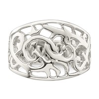 Sterling Silver Rhodium-plated Swirl Ring view 5