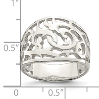 Sterling Silver Rhodium-plated Swirl Ring view 3