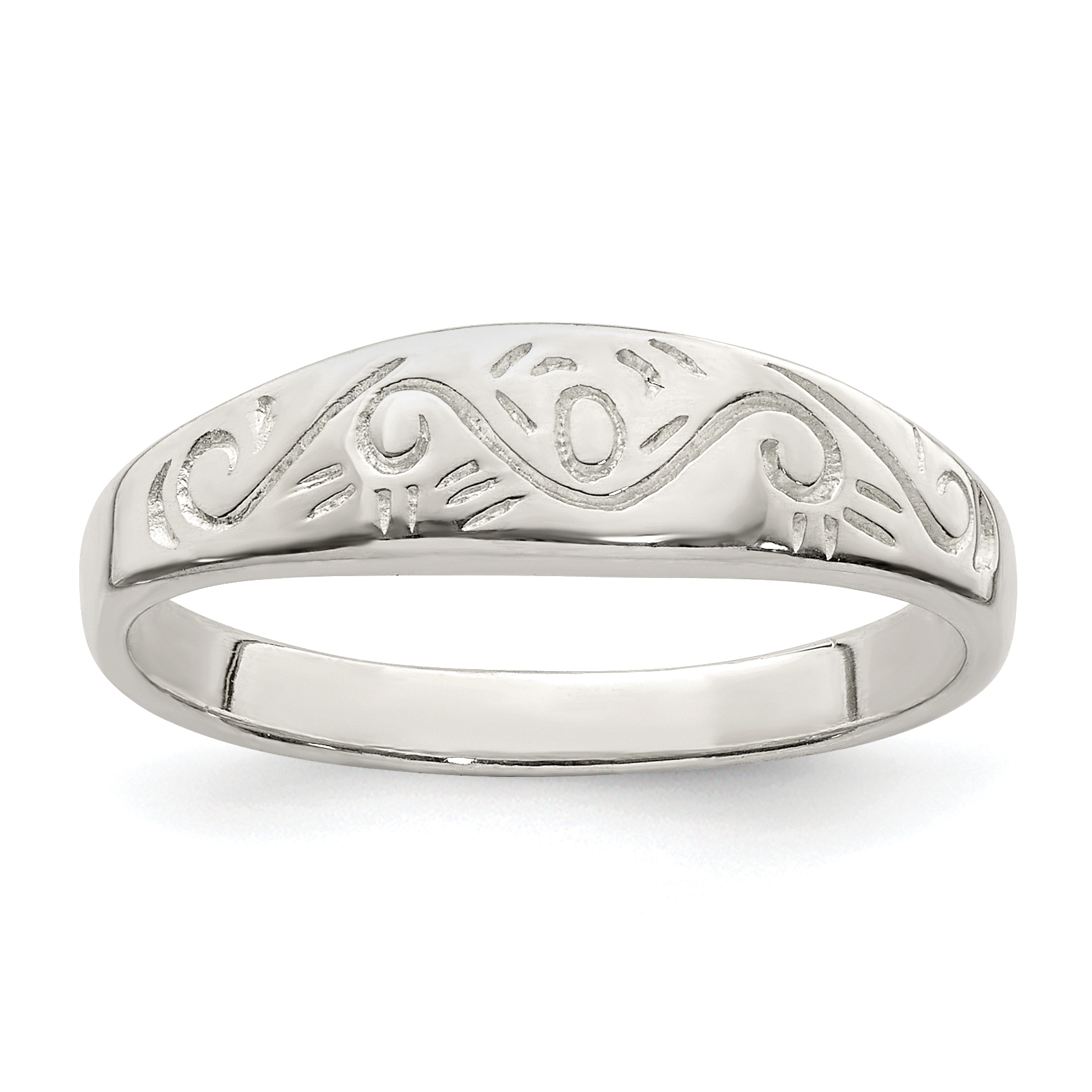 Sterling Silver Swirl Ring (QR388-6)