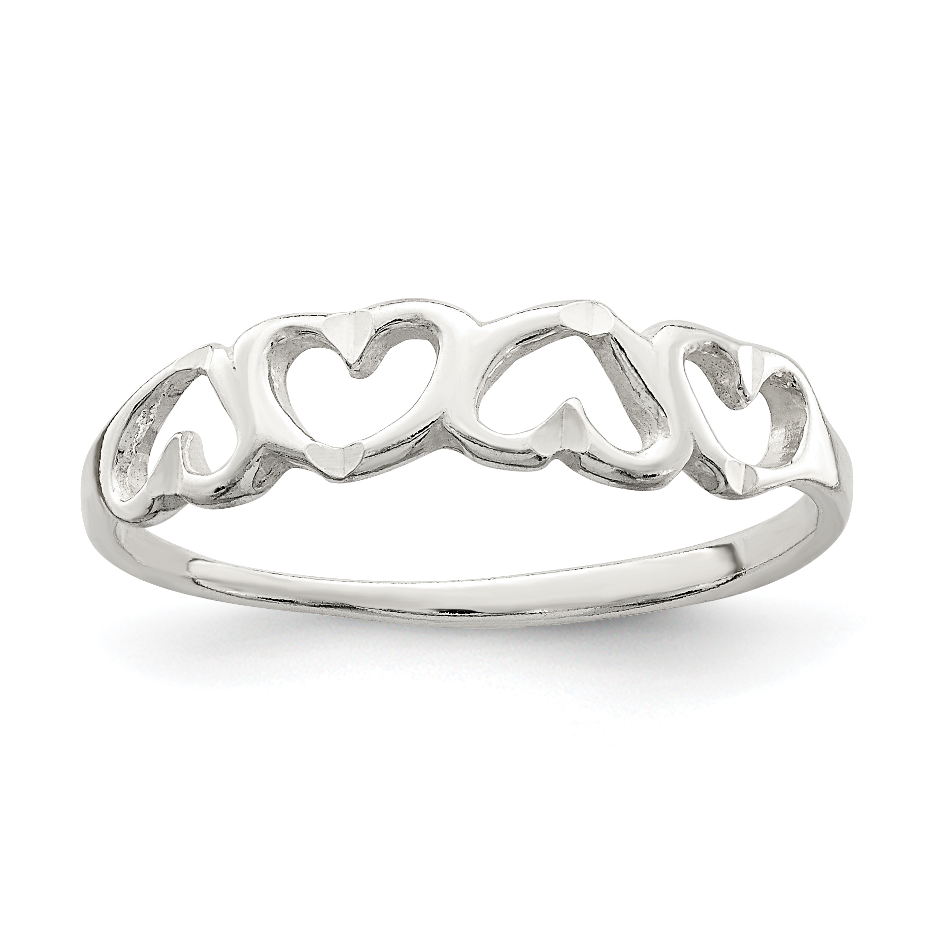 Sterling Silver Heart Ring (QR390-6)