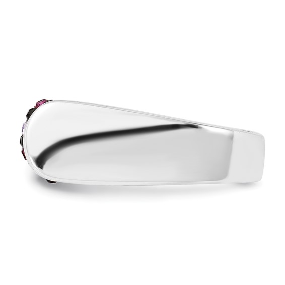 Sterling Silver Stellux Crystal Purple Animal Print Ring