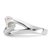 Sterling Silver Stellux Multi-Color Crystal Link Ring view 4