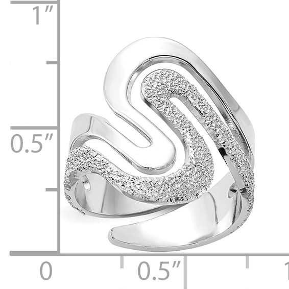 Sterling Silver Polished and Textured Swirl Ring