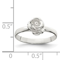 Sterling Silver 8mm Rose Ring view 3