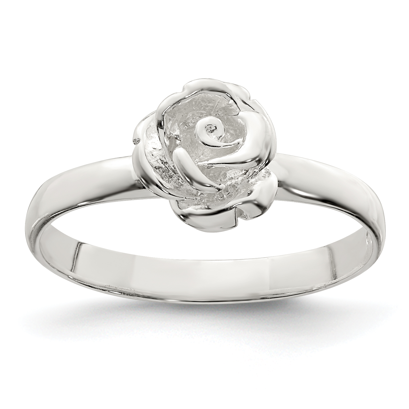 Sterling Silver 8mm Rose Ring (QR4195-7)