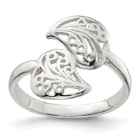 Sterling Silver Polished Filigree Ring view 1