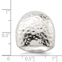 Sterling Silver Textured Dome Ring view 3