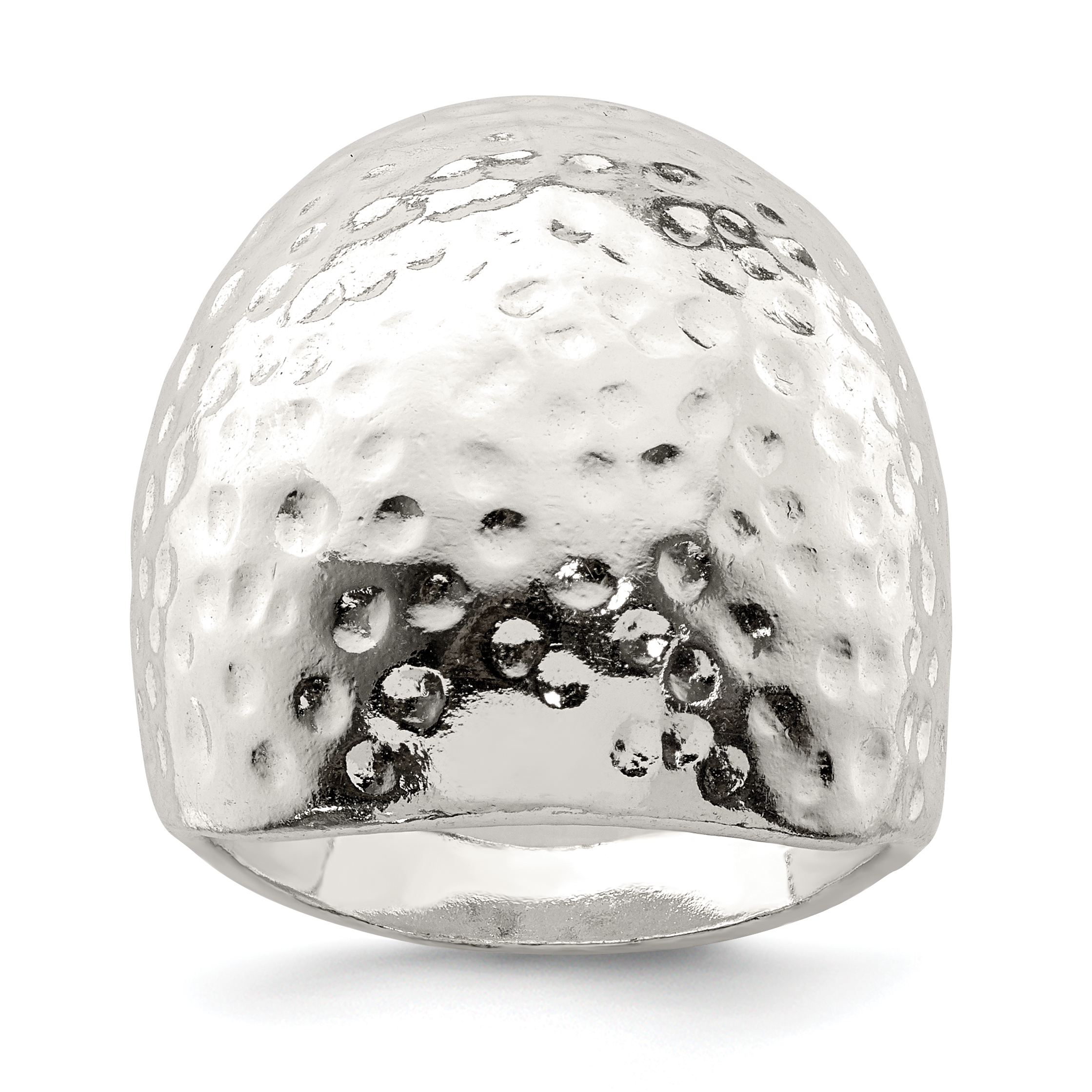 Sterling Silver Textured Dome Ring (QR4214-6)
