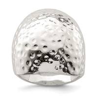 Sterling Silver Textured Dome Ring view 1