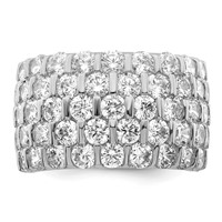 Sterling Silver Rhodium-plated CZ Wide Band Ring view 5
