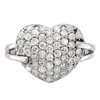 Sterling Silver CZ Heart Ring view 5