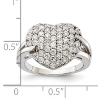 Sterling Silver CZ Heart Ring view 3