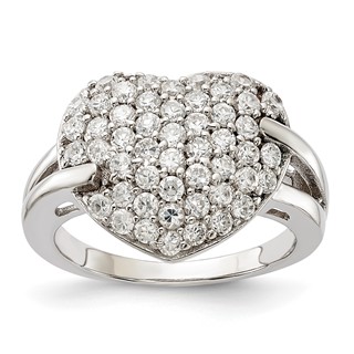 Sterling Silver CZ Heart Ring