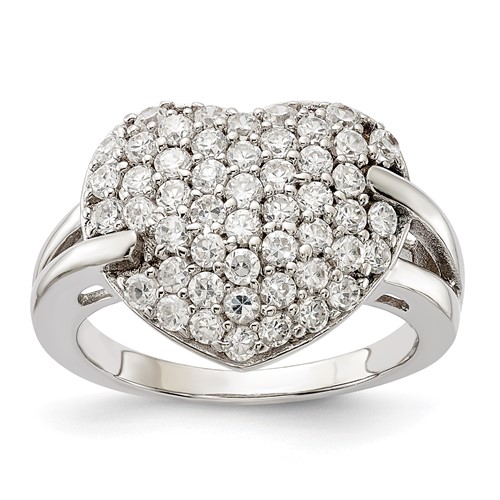 Sterling Silver CZ Heart Ring