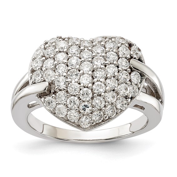 Sterling Silver CZ Heart Ring