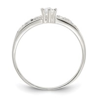 Sterling Silver Row and Solitaire CZ Ring view 2