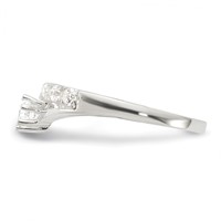 Sterling Silver Row and Solitaire CZ Ring view 4