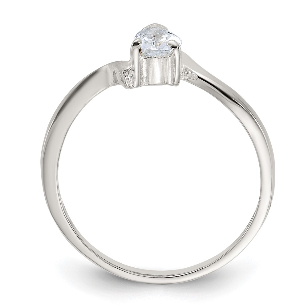 Sterling Silver Pear Shaped CZ Ring (QR4226-8)
