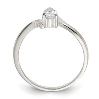 Sterling Silver Pear Shaped CZ Ring view 2