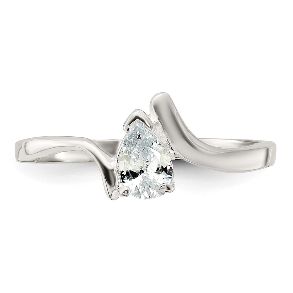 Sterling Silver Pear Shaped CZ Ring (QR4226-8)