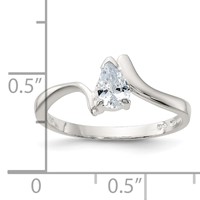 Sterling Silver Pear Shaped CZ Ring view 3